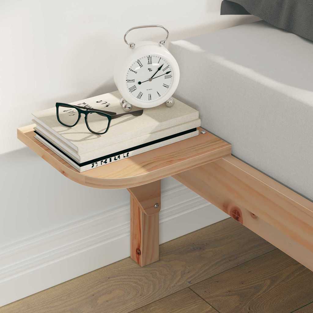 Sengestamme med Sidebord Naturlig 160 x 210 cm Massiv furu