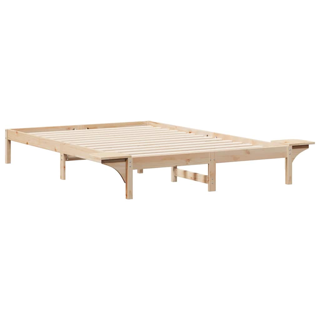 Sengestamme med Sidebord Naturlig 160 x 210 cm Massiv furu