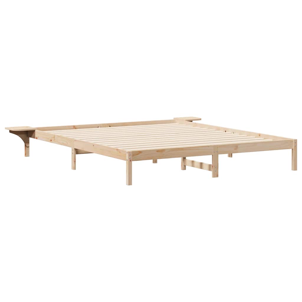 Sengestamme med Sidebord Naturlig 200 x 210 cm Massiv furu