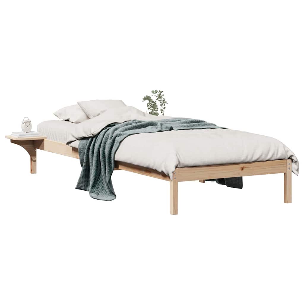 Sengestamme med Sidebord Naturlig 90 x 220 cm Massiv furu