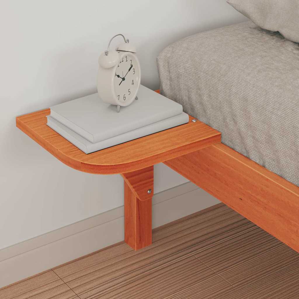 Sengestamme med Sidebord Vokset Brun 90 x 220 cm Massiv furu