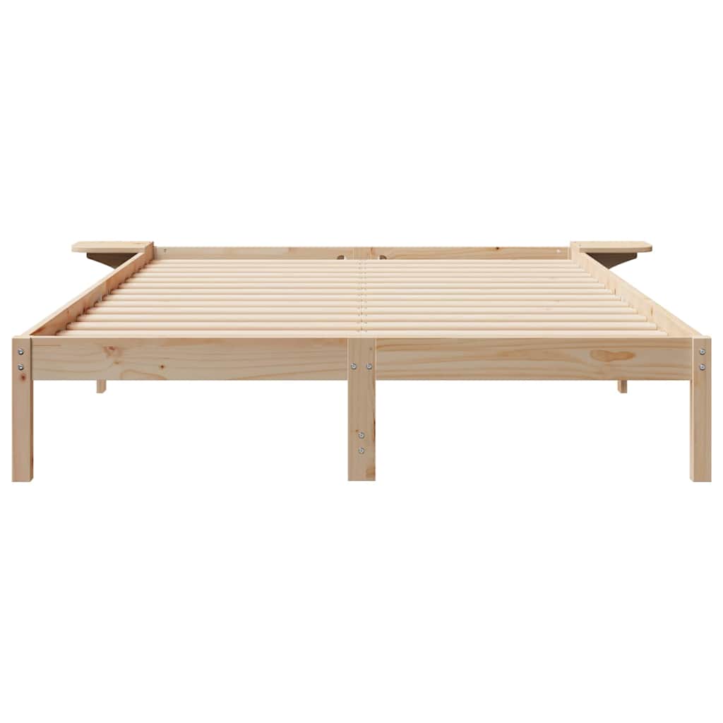 Sengestamme med Sidebord Naturlig 140 x 220 cm Massiv furu