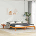 Sengestamme med Sidebord Vokset Brun 180 x 220 cm Massiv furu