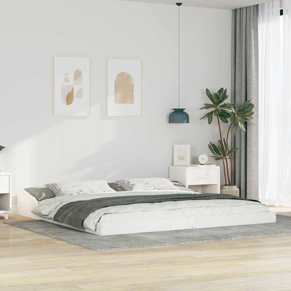 Sengestamme Hvit 200 x 200 cm Massiv furu