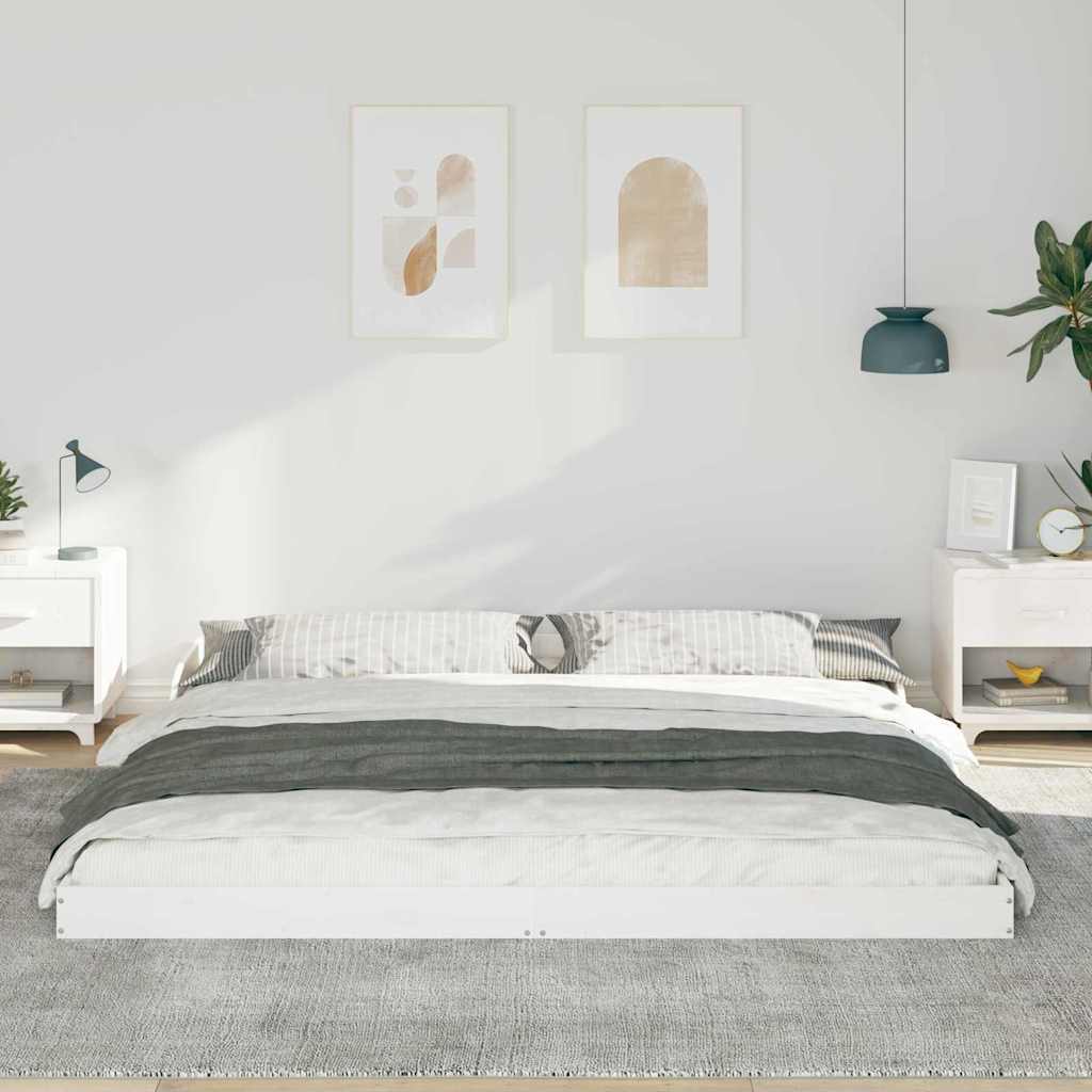 Sengestamme Hvit 200 x 200 cm Massiv furu