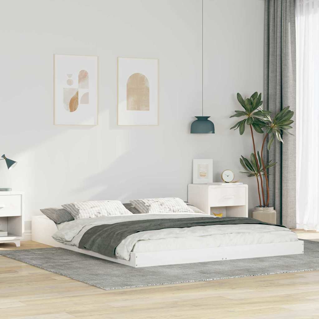 Sengestamme Hvit 160 x 200 cm Massiv furu