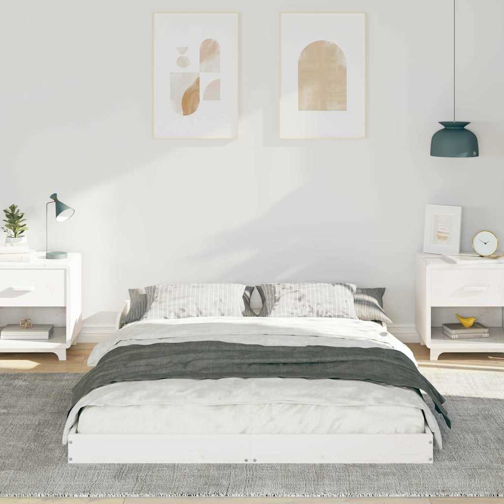 Sengestamme Hvit 140 x 190 cm Massiv furu