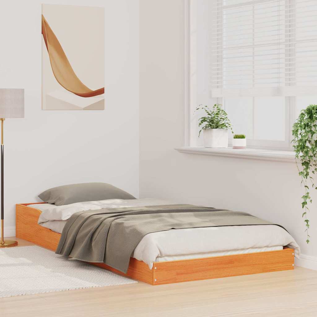 Sengestamme Vokset Brun 90 x 190 cm Massiv furu