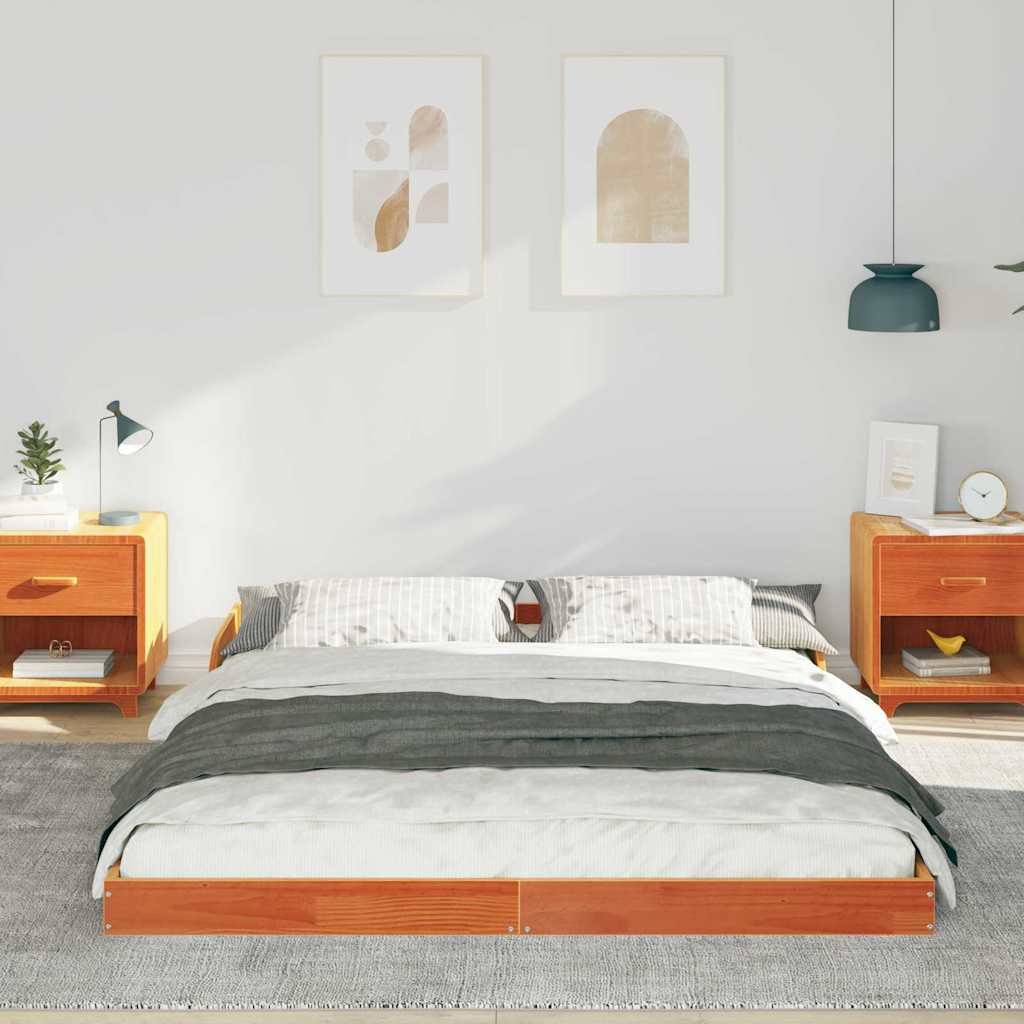 Sengestamme Vokset Brun 160 x 210 cm Massiv furu
