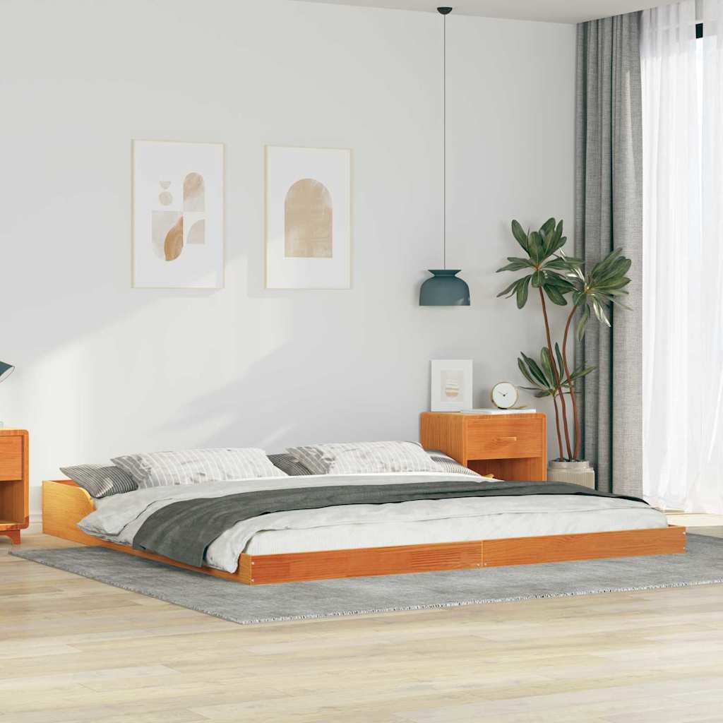 Sengestamme Vokset Brun 180 x 210 cm Massiv furu