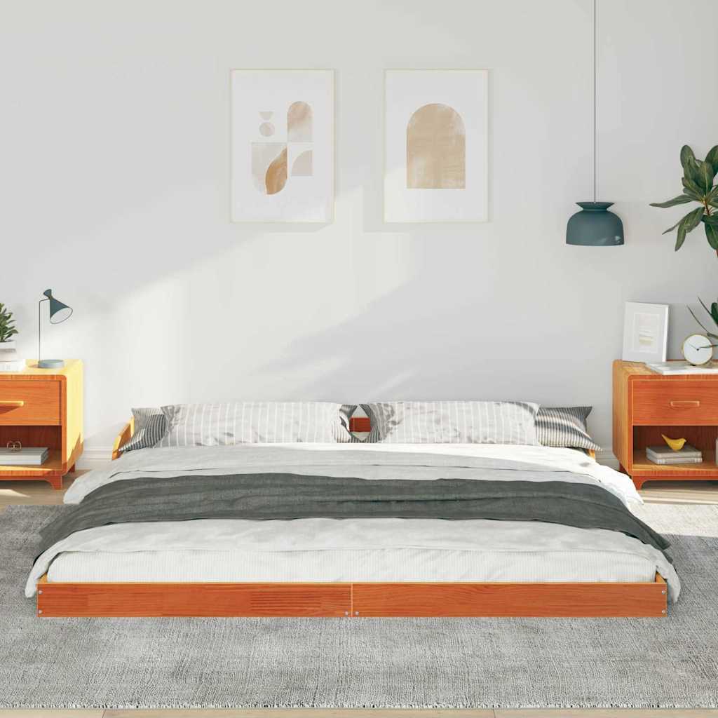 Sengestamme Vokset Brun 180 x 210 cm Massiv furu