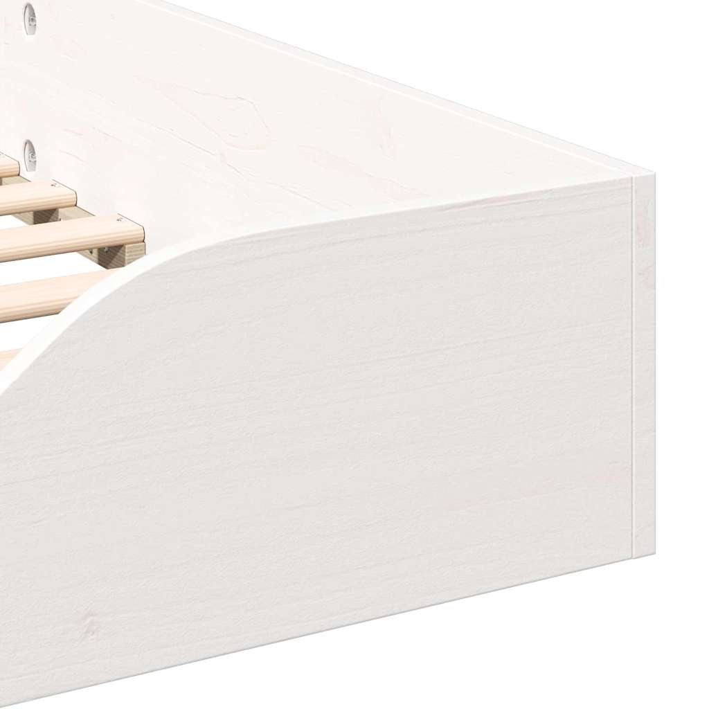 Gulvbedramme Hvit 100 x 200 cm Heltre furu