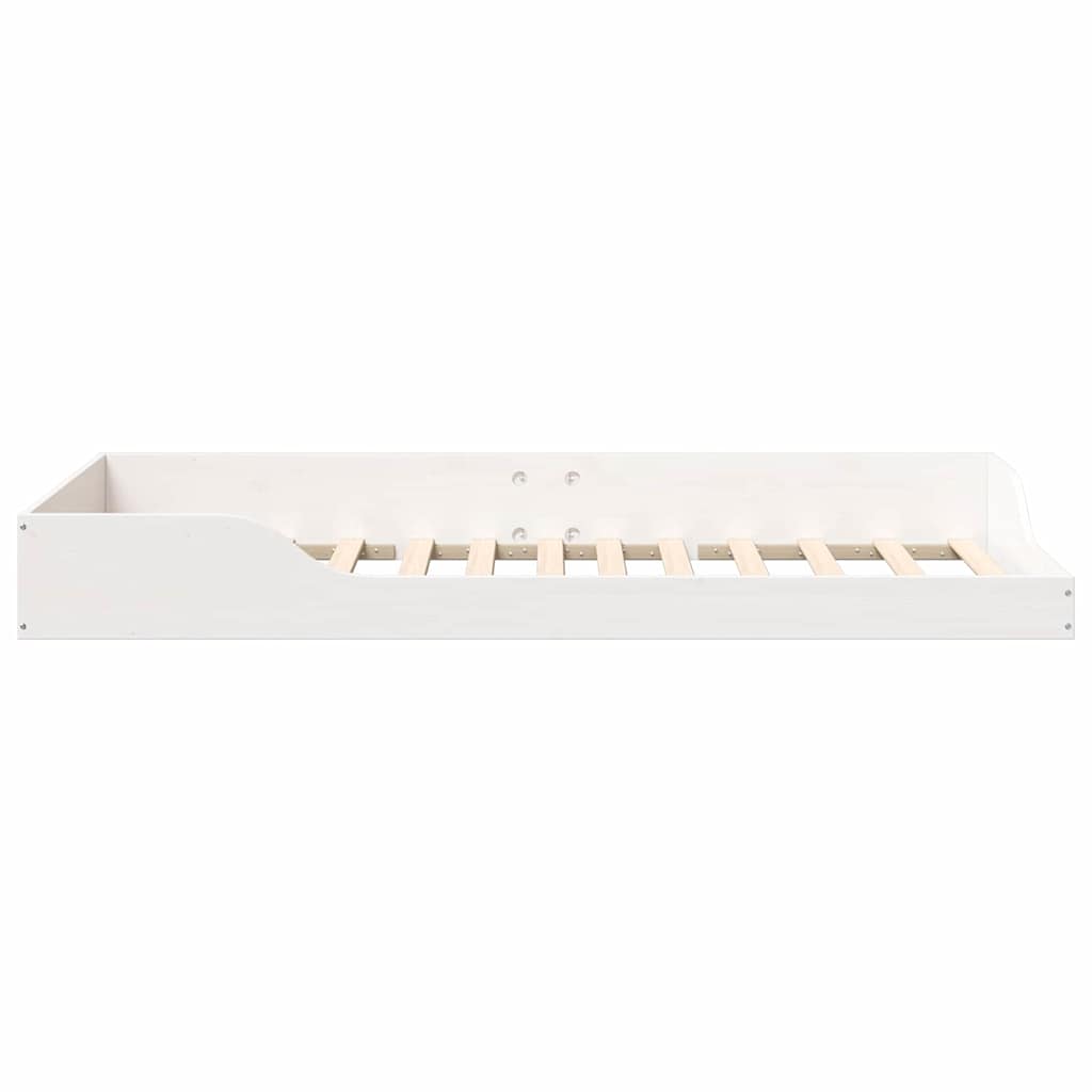 Gulvbedramme Hvit 100 x 200 cm Heltre furu