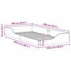 Gulvbedramme Hvit 100 x 200 cm Heltre furu