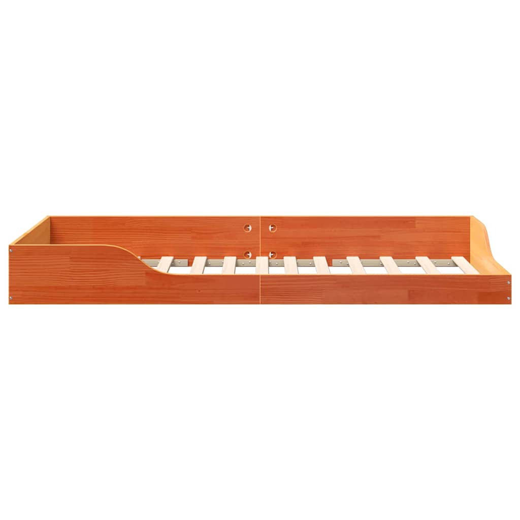 Gulvbedramme Voksbrun 90 x 200 cm Heltre furu