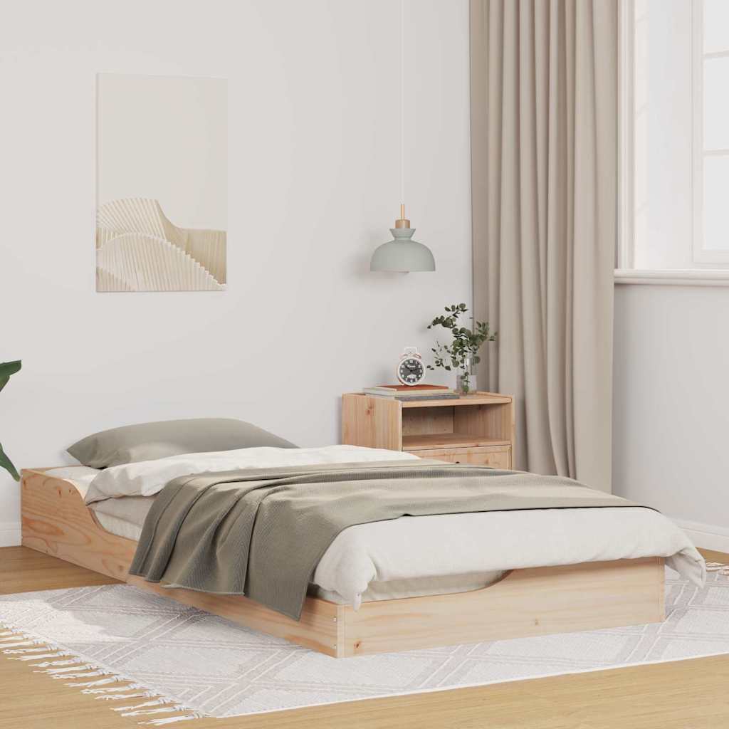 Gulvbedramme Brun 80 x 200 cm Heltre furu