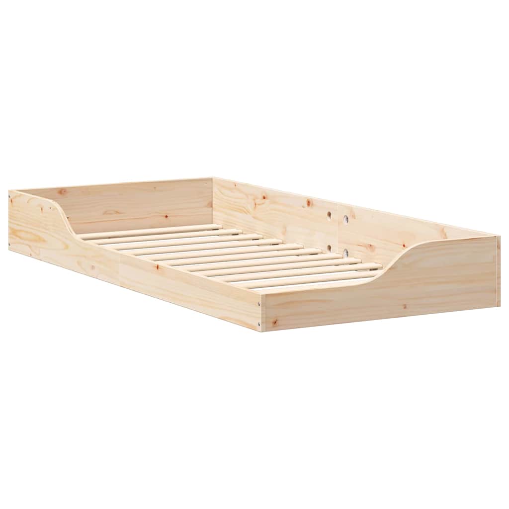 Gulvbedramme Brun 80 x 200 cm Heltre furu