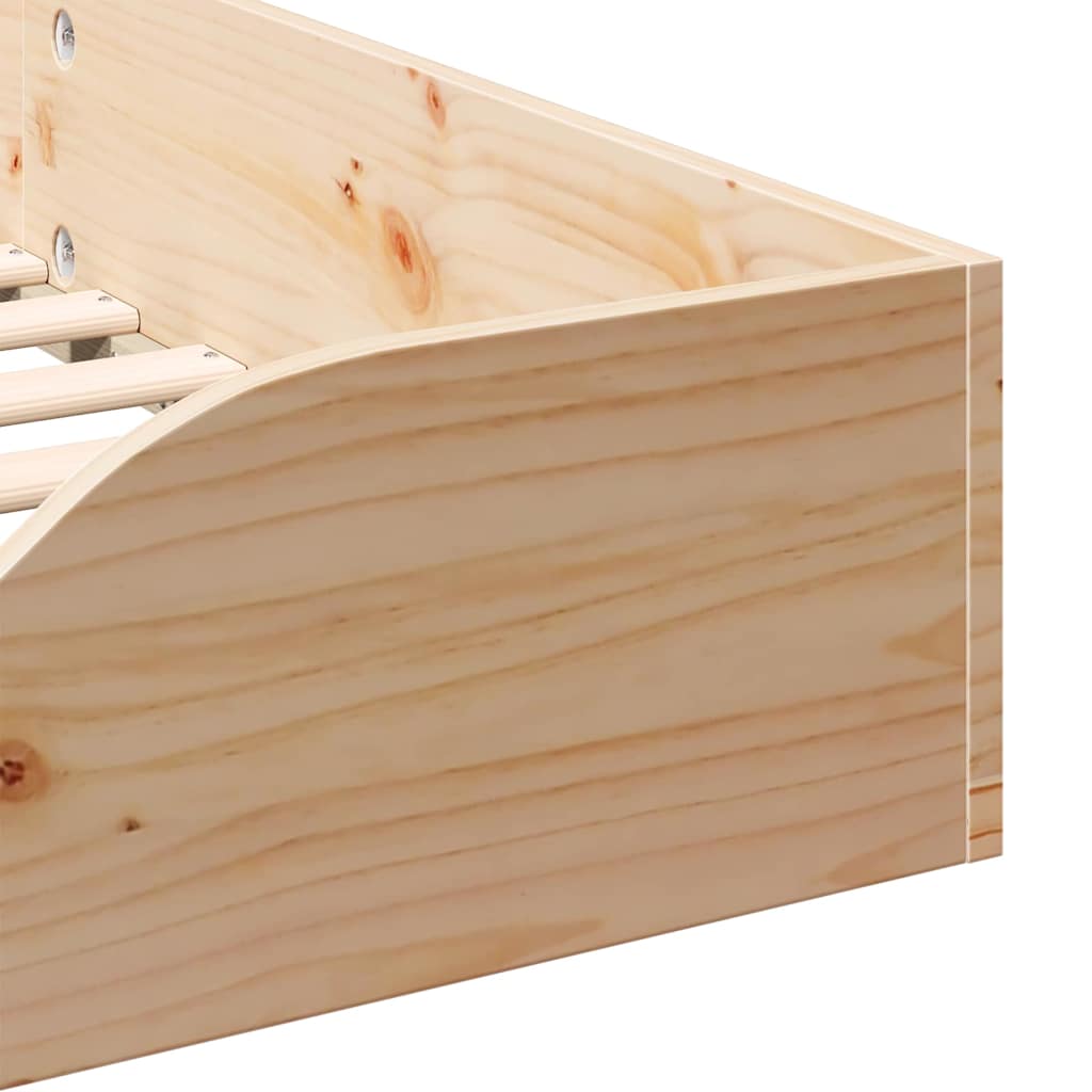 Gulvbedramme Brun 90 x 190 cm Heltre furu