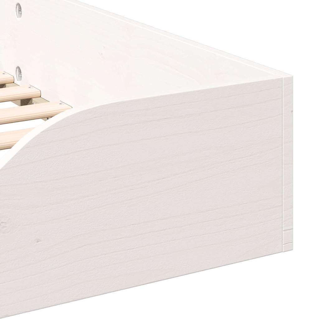 Gulvbedramme Hvit 75 x 190 cm Heltre furu