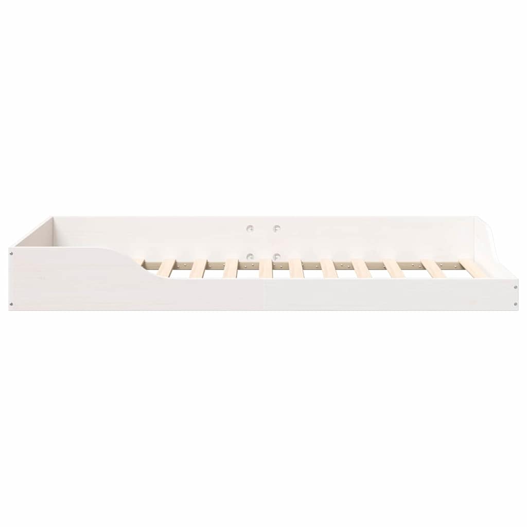 Gulvbedramme Hvit 75 x 190 cm Heltre furu