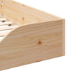 Gulvbedramme Brun 100 x 210 cm Heltre furu