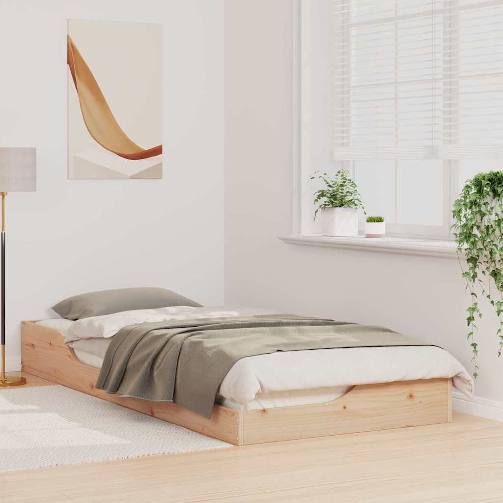 Gulvbedramme Brun 100 x 210 cm Heltre furu