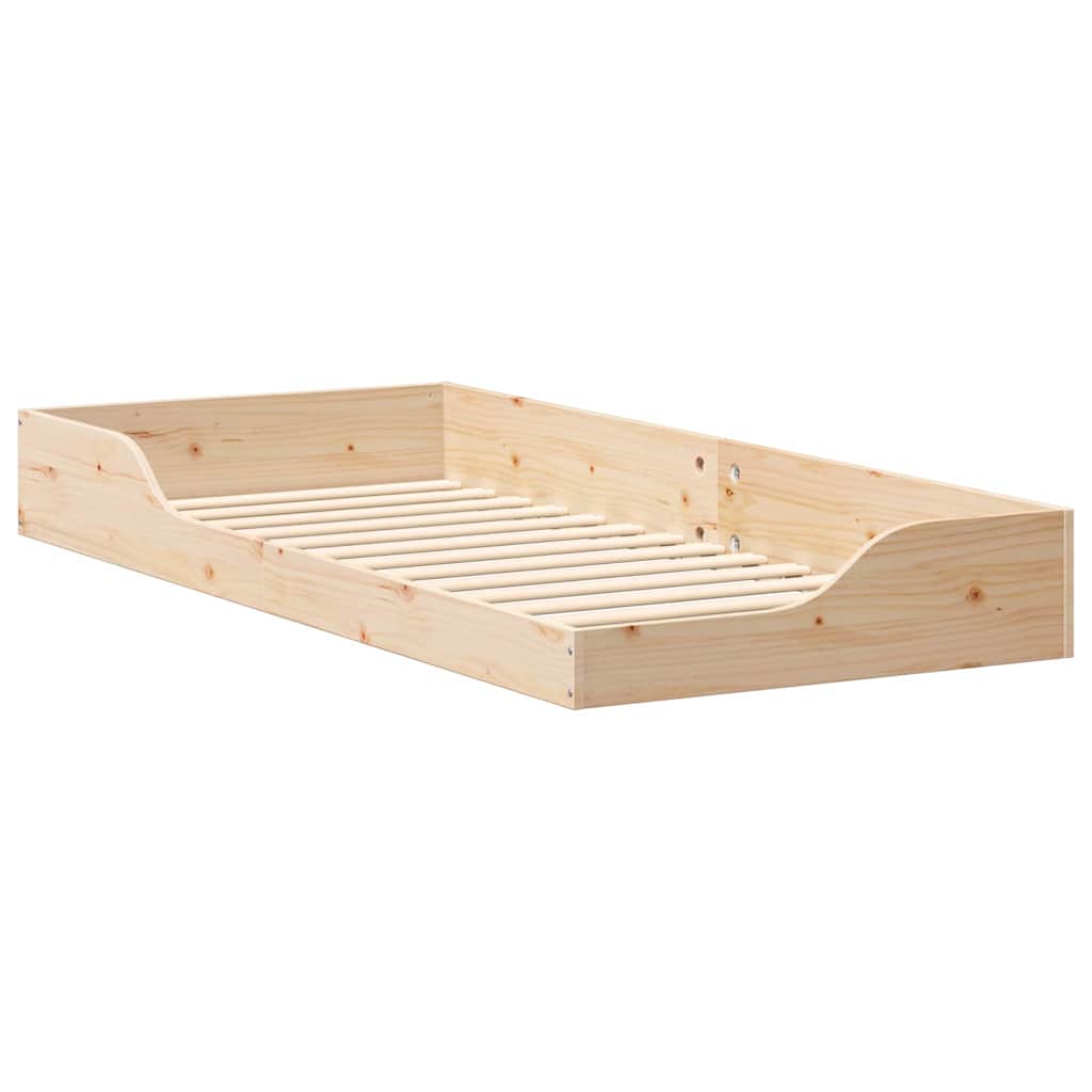 Gulvbedramme Brun 100 x 210 cm Heltre furu