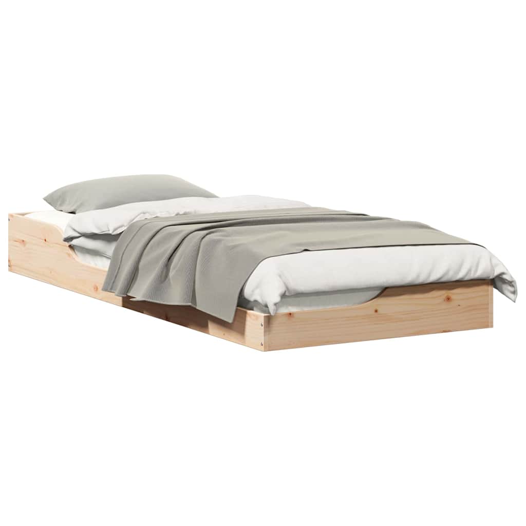 Gulvbedramme Brun 100 x 210 cm Heltre furu