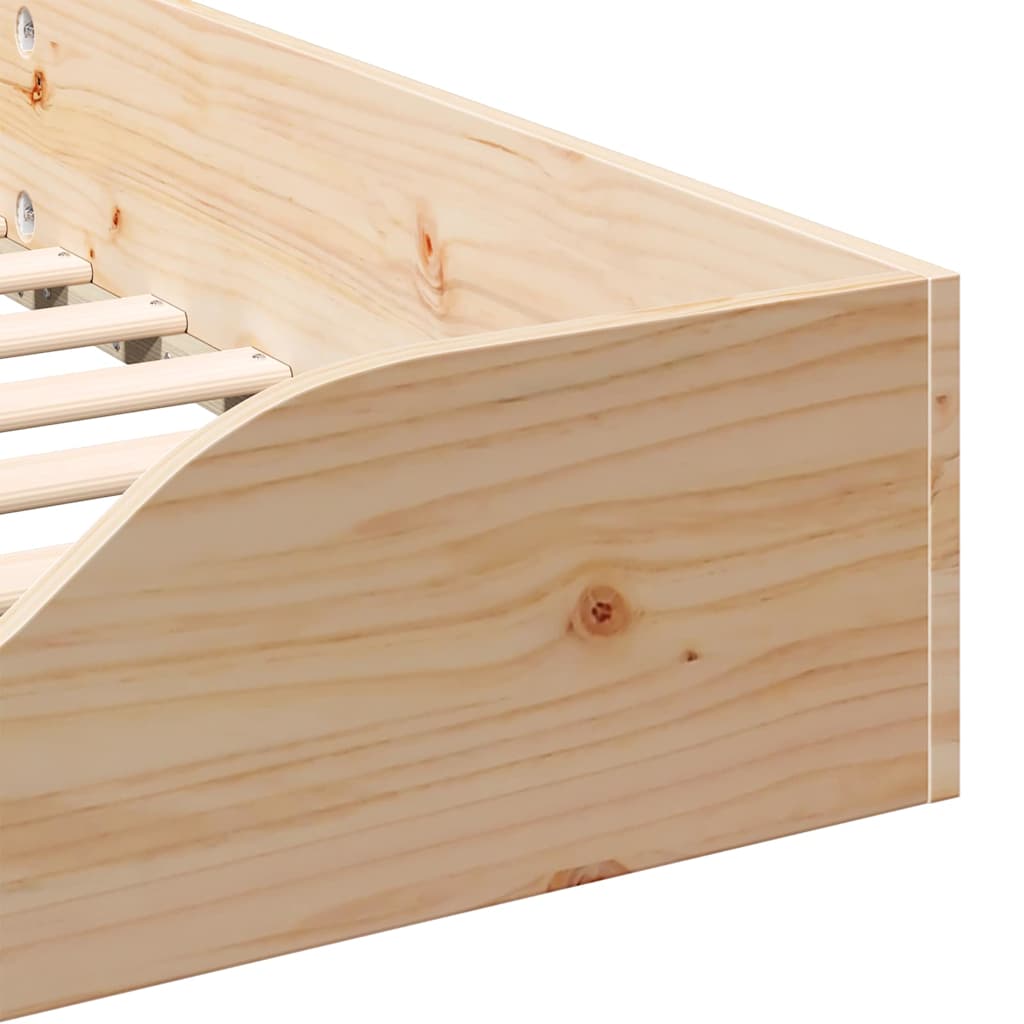 Gulvbedramme Brun 100 x 220 cm Heltre furu