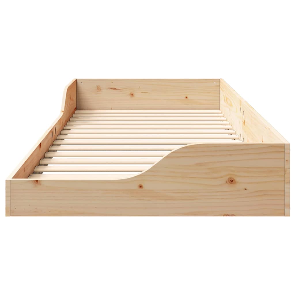 Gulvbedramme Brun 100 x 220 cm Heltre furu