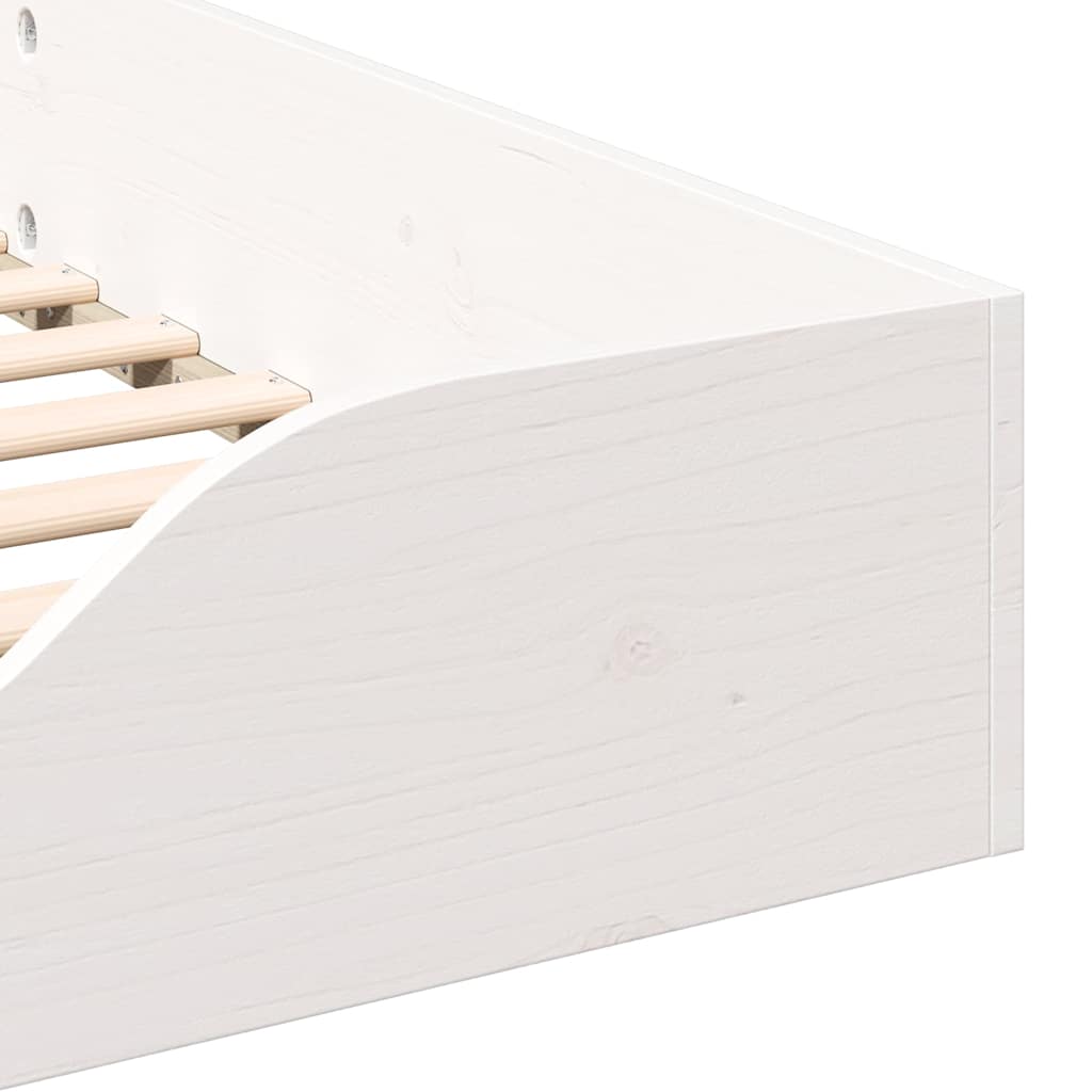 Gulvbedramme Hvit 100 x 220 cm Heltre furu