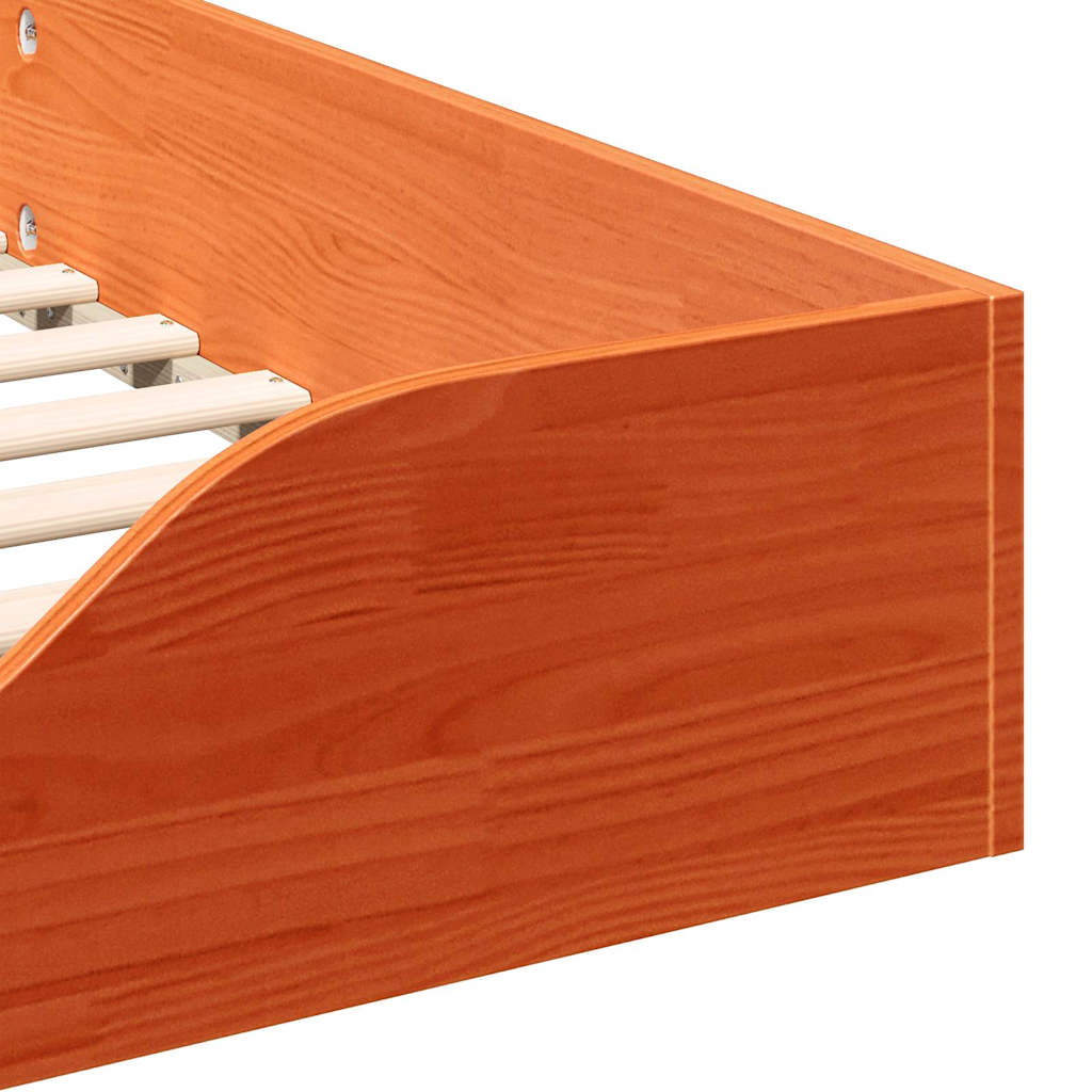 Gulvbedramme Voksbrun 100 x 220 cm Heltre furu