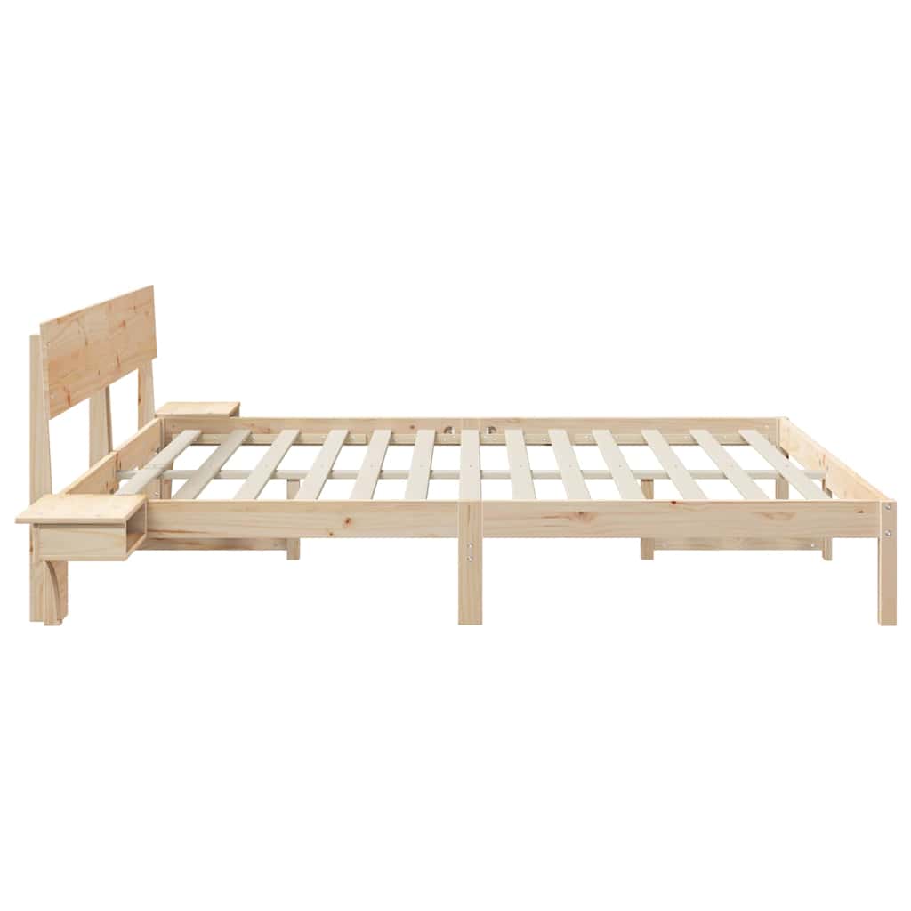 Sengestamme med hodegjerde Brun 180 x 200 cm Massiv furu