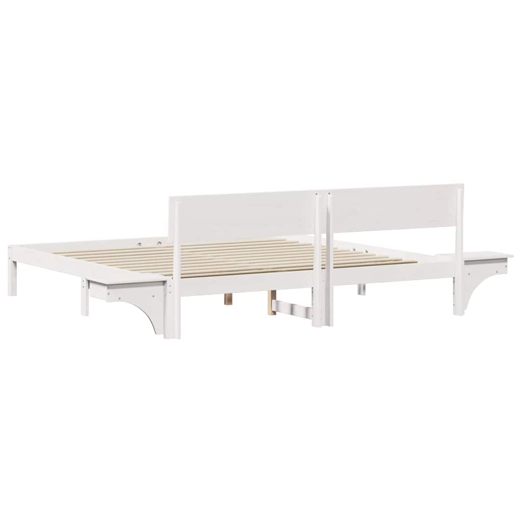 Sengestamme med hodegjerde Hvit 180 x 200 cm Massiv furu