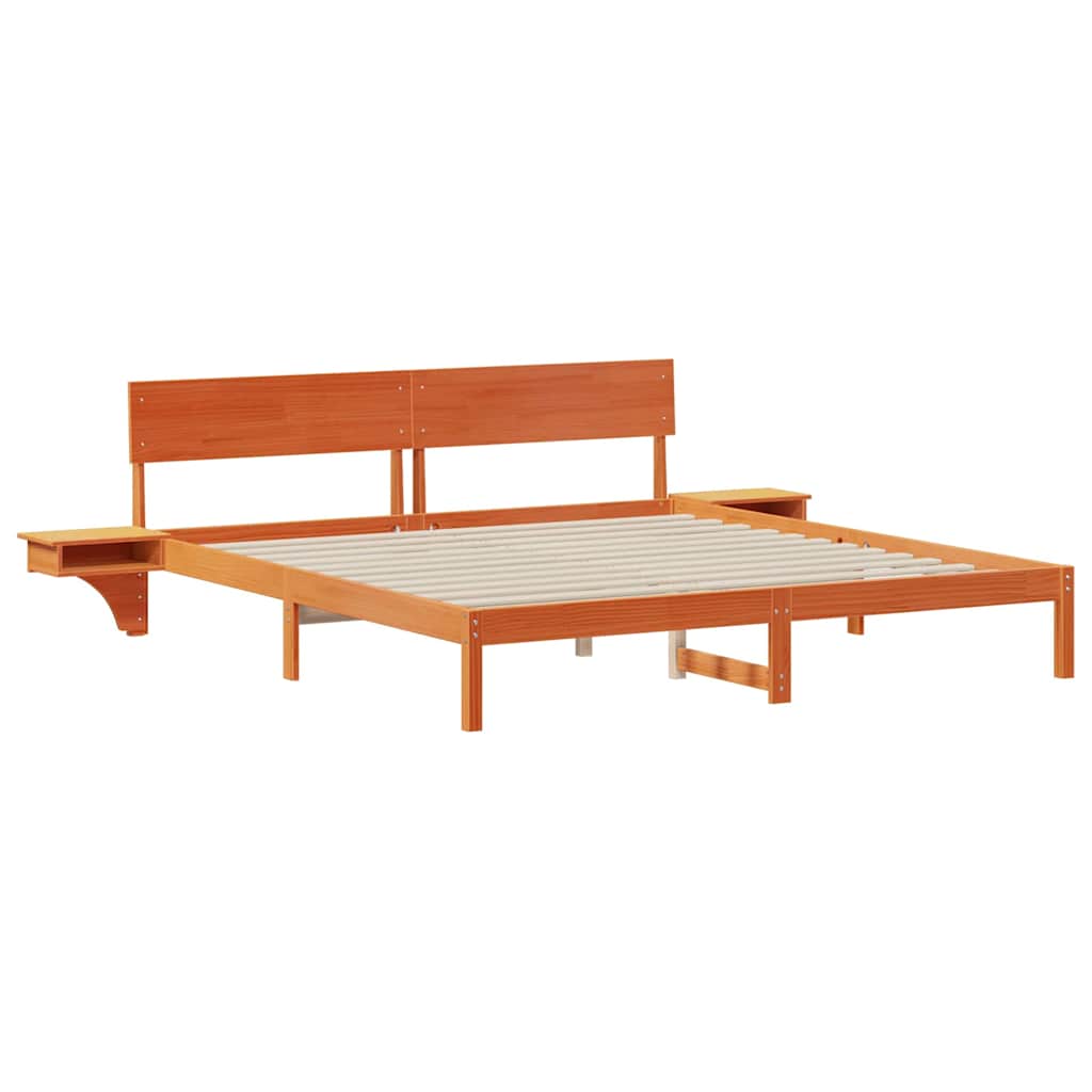 Sengestamme med hodegjerde Vokset Brun 180 x 200 cm Massiv furu