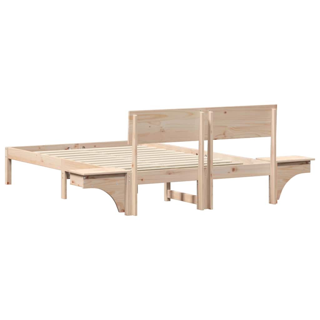 Sengeramme med nattbord med hodegjerde Brun Heltre furu