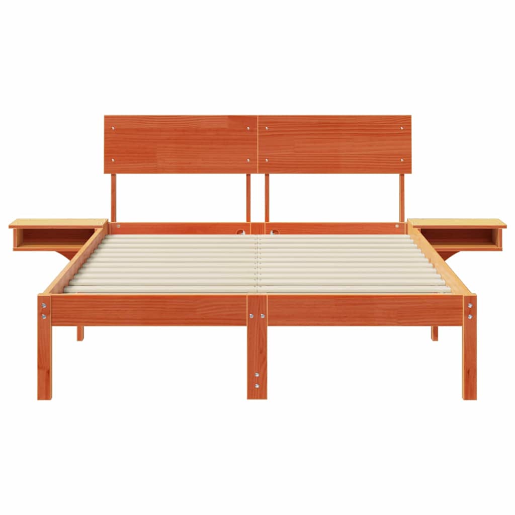Sengestamme med hodegjerde Vokset Brun 120 x 200 cm Massiv furu