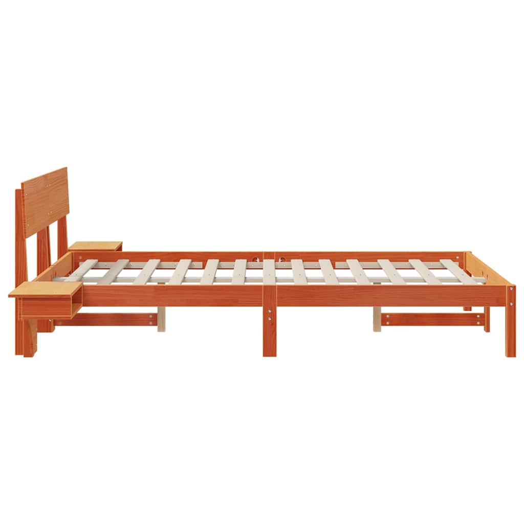 Sengestamme med hodegjerde Vokset Brun 120 x 200 cm Massiv furu