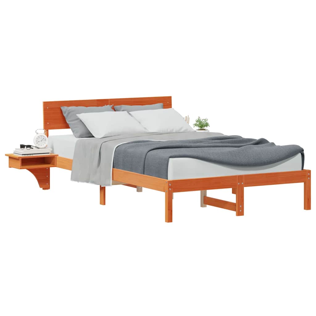 Sengestamme med hodegjerde Vokset Brun 120 x 190 cm Massiv furu