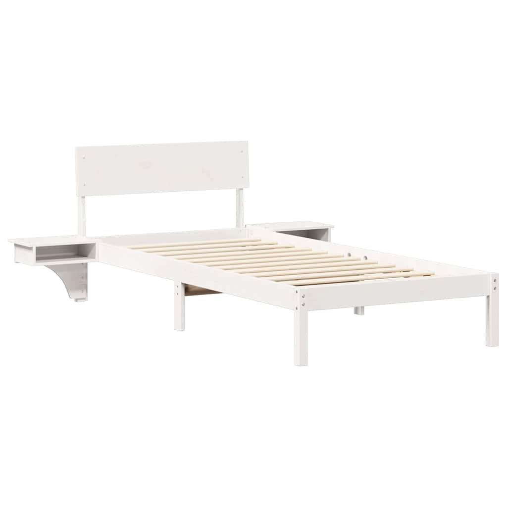 Sengestamme med hodegjerde Hvit 100 x 200 cm Massiv furu