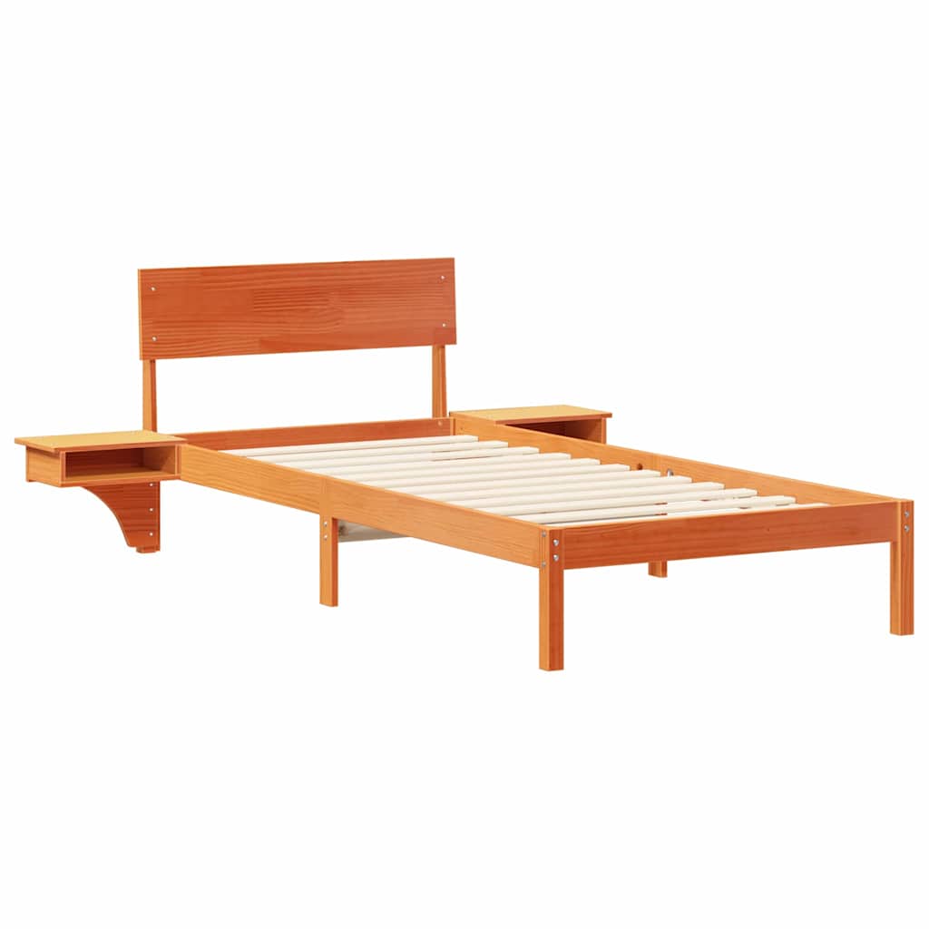 Sengestamme med hodegjerde Vokset Brun 100 x 200 cm Massiv furu