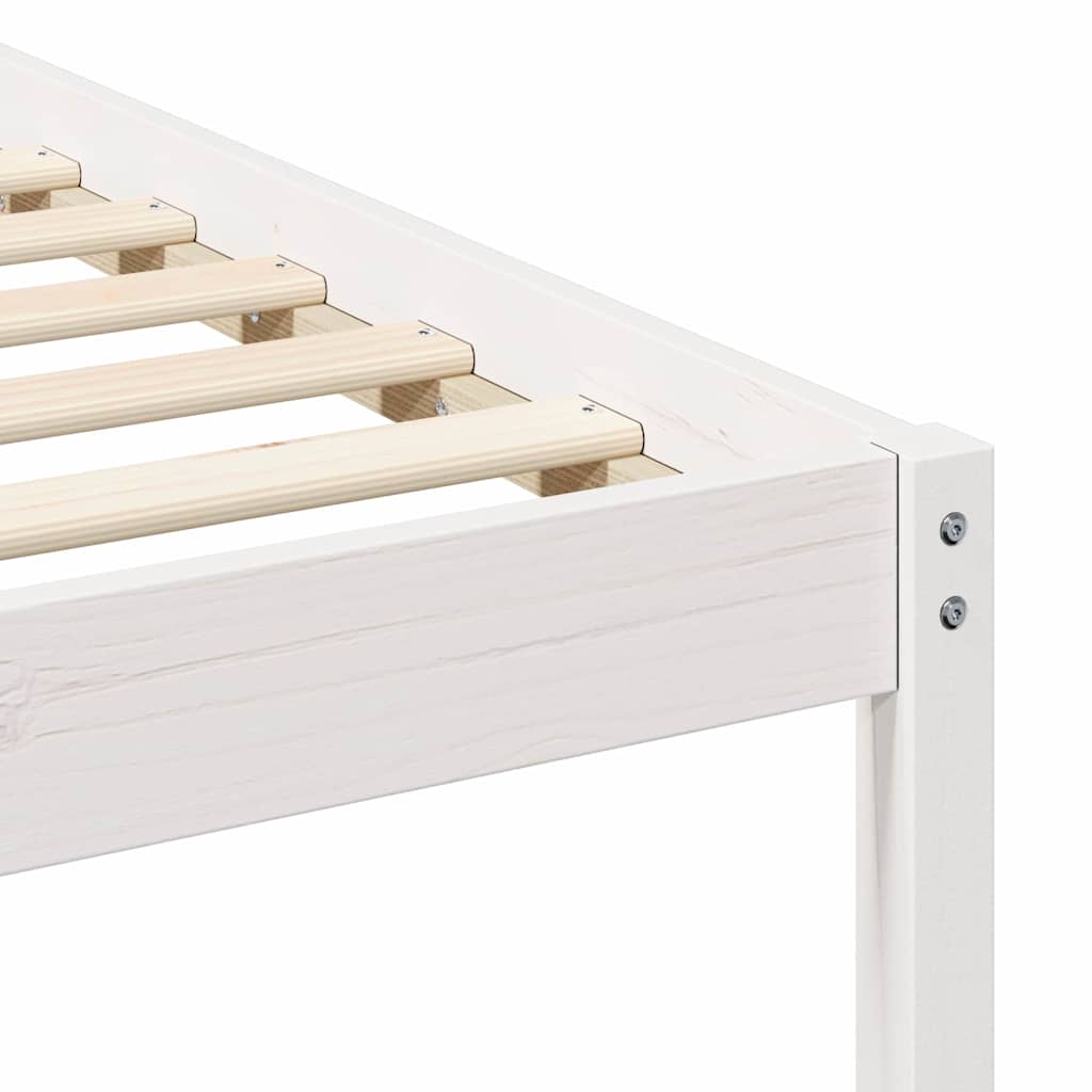 Sengestamme med hodegjerde Hvit 90 x 200 cm Massiv furu