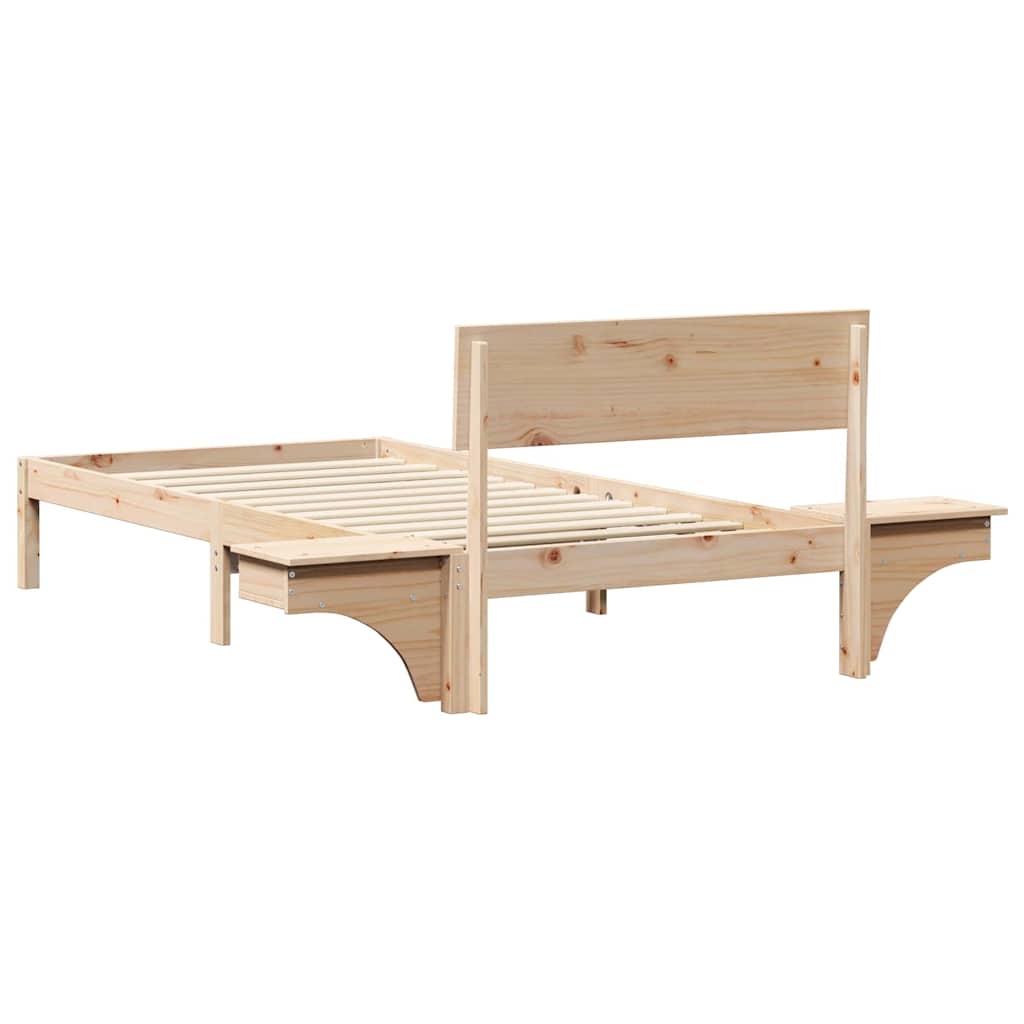 Sengestamme med hodegjerde Brun 80 x 200 cm Massiv furu