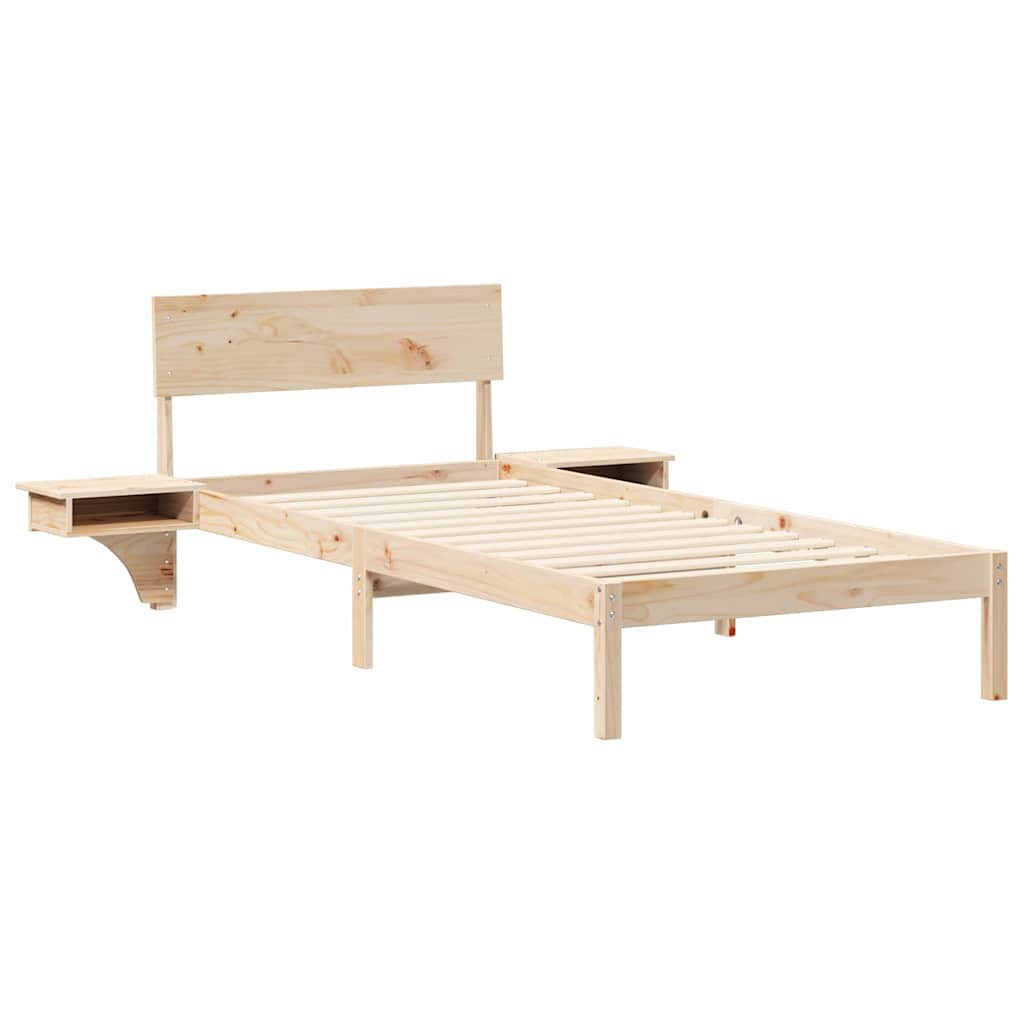 Sengestamme med hodegjerde Brun 90 x 190 cm Massiv furu