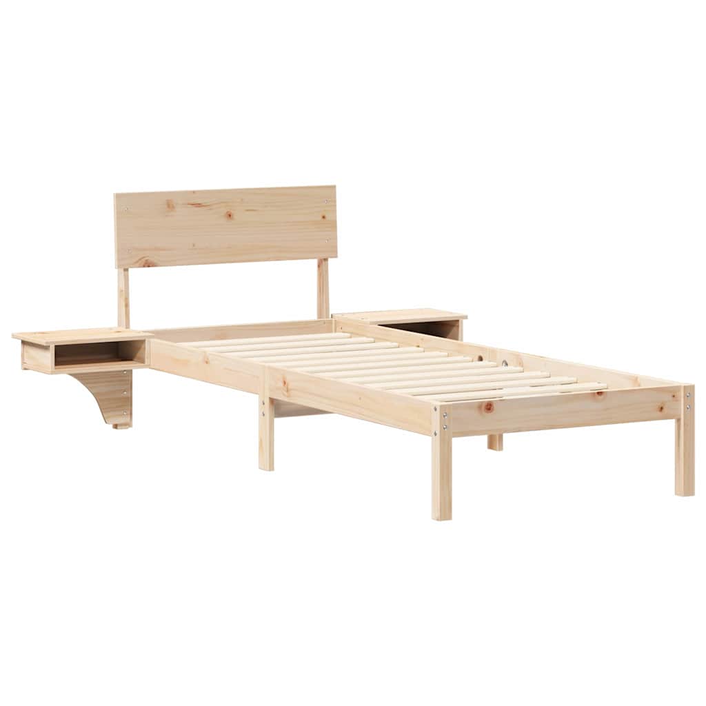 Sengeramme med nattbord med hodegjerde Brun Heltre furu