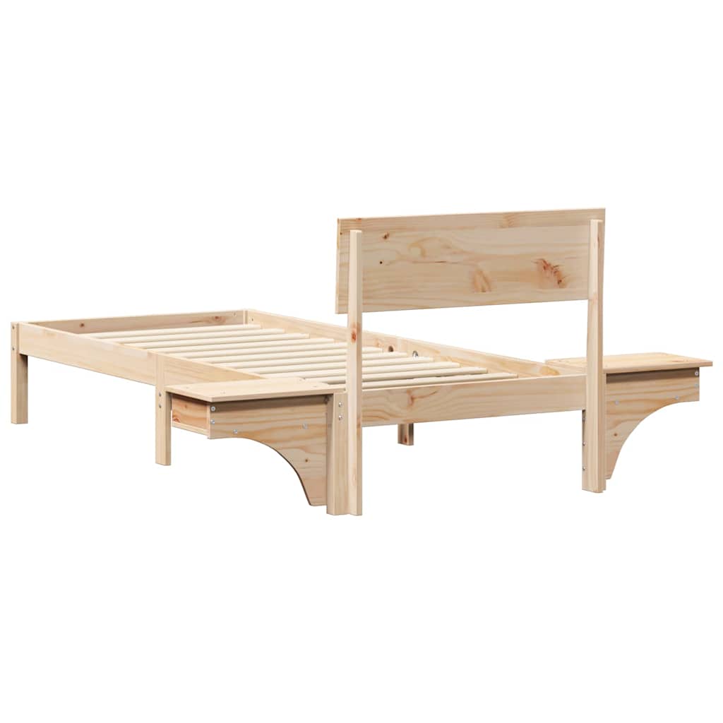 Sengestamme med hodegjerde Brun 75 x 190 cm Massiv furu