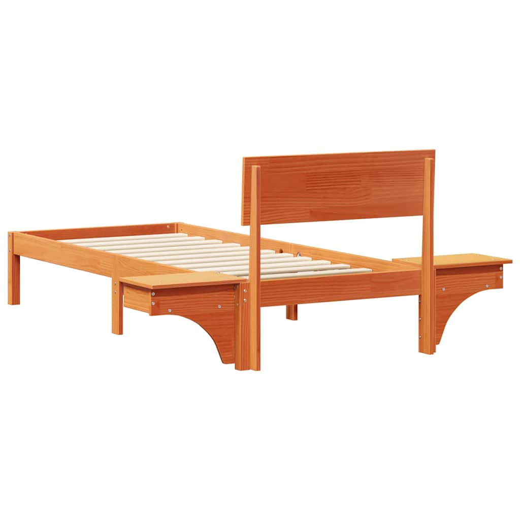 Sengestamme med hodegjerde Vokset Brun 75 x 190 cm Massiv furu