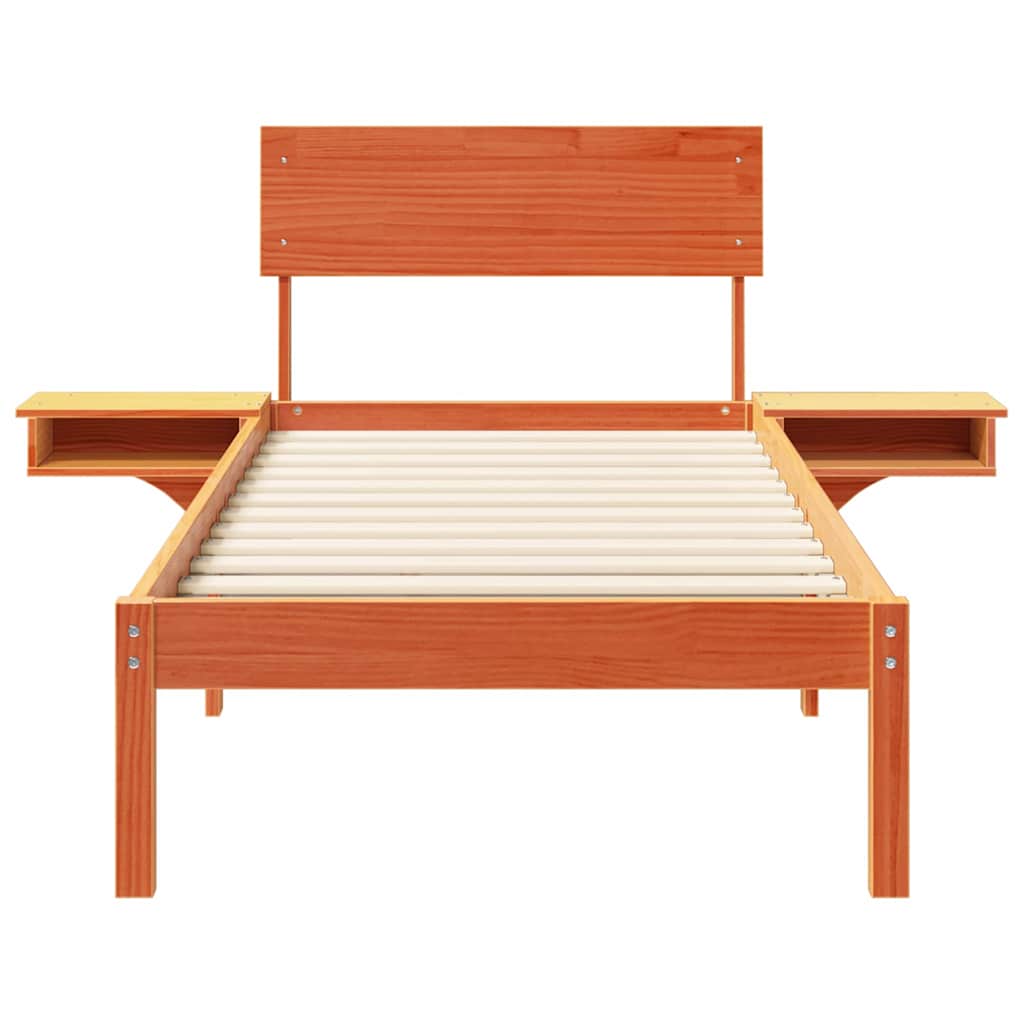 Sengestamme med hodegjerde Vokset Brun 75 x 190 cm Massiv furu