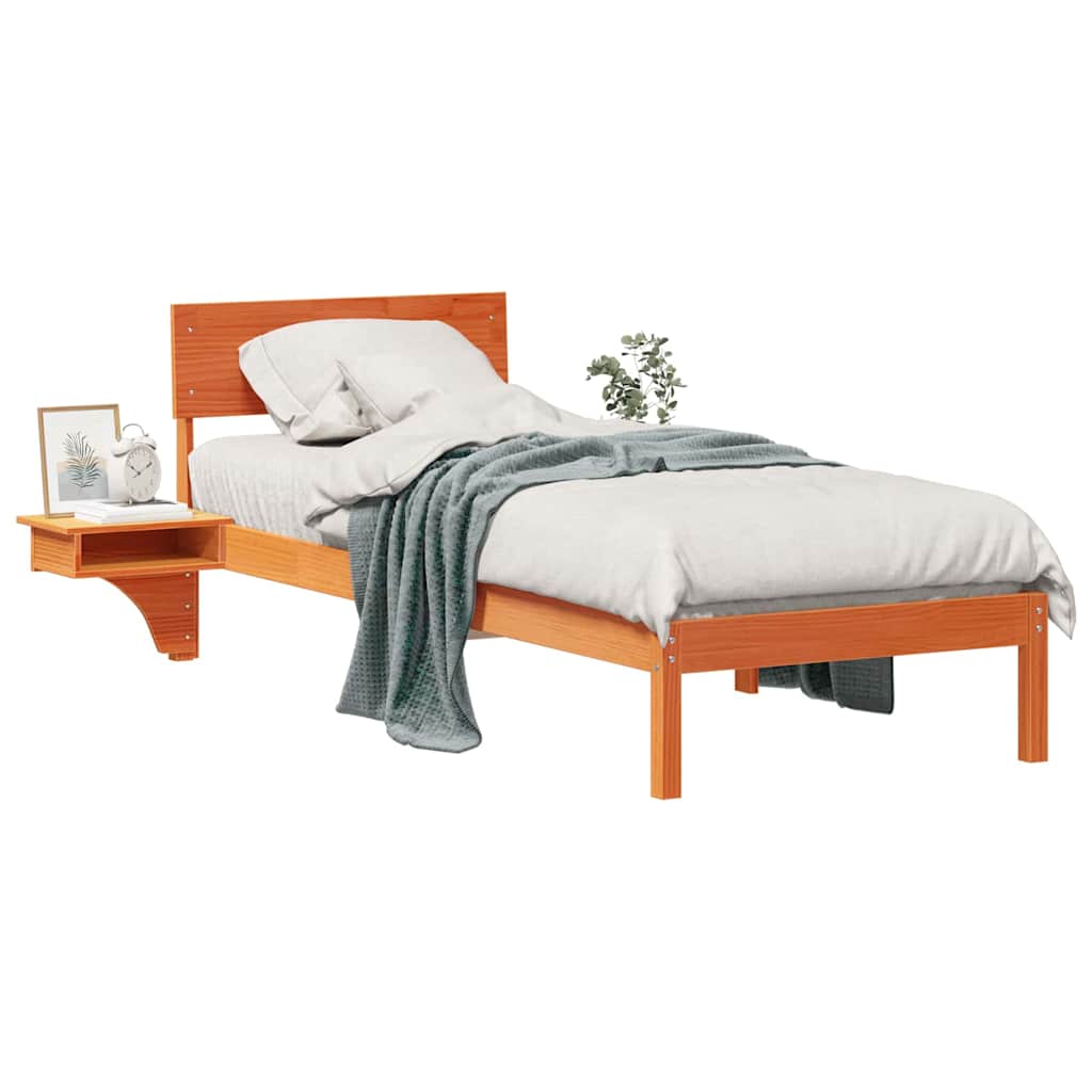 Sengestamme med hodegjerde Vokset Brun 75 x 190 cm Massiv furu