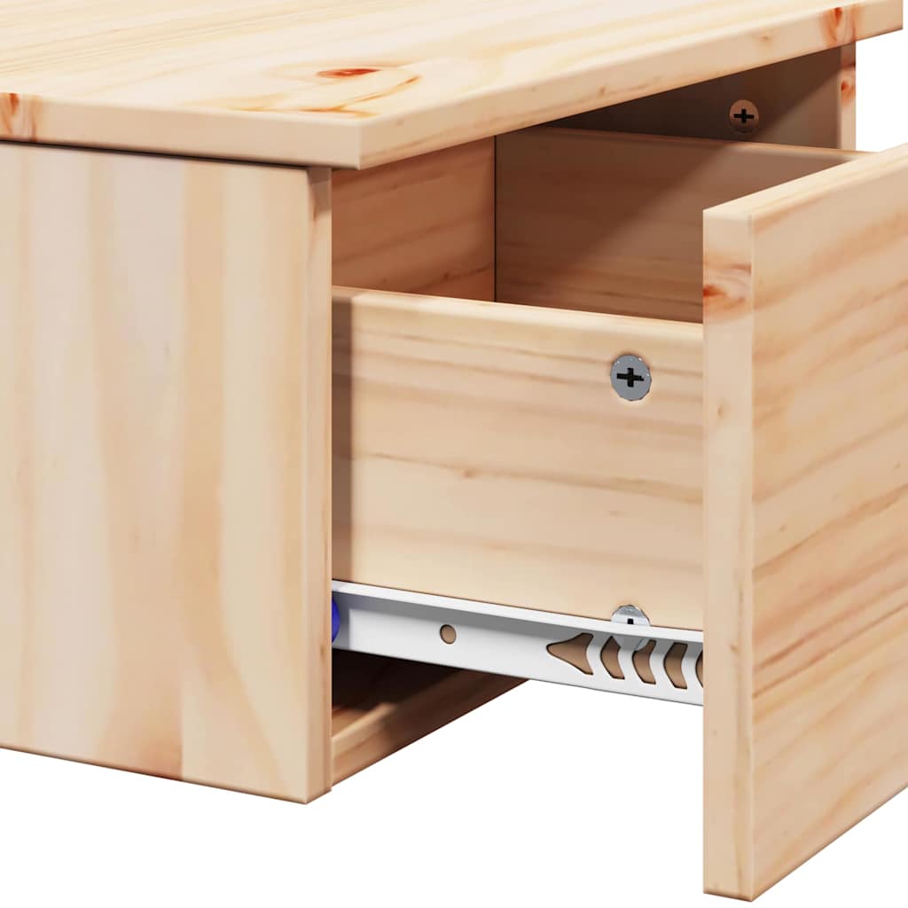 Nattbord med skuff 2 pcs Brun 37 x 35 x 18.5 cm Heltre furu